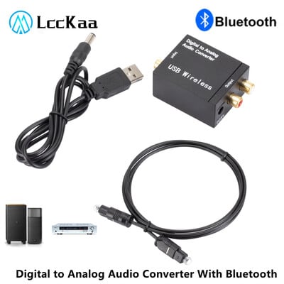 USB DAC võimendi koos Bluetoothi digitaal-analoogheli muunduriga, optilise kiu Toslink koaksiaalsignaal RCA R/L helidekooderiga