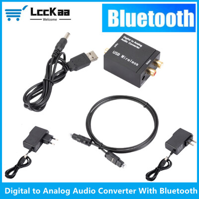 LccKaa digitalno-analogni audio konverter optičko vlakno Toslink koaksijalni signal na RCA R/L audio dekoder pojačalo s Bluetoothom