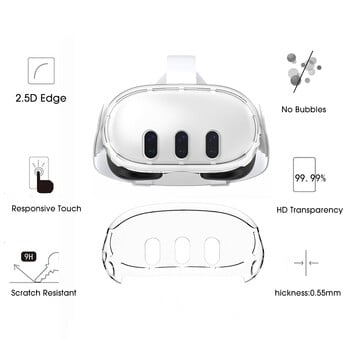 Προστατευτική θήκη για Meta Quest 3 Clear VR Headset Protector Cover Μπροστινή προστασία σκληρού υπολογιστή για αξεσουάρ Meta Quest 3