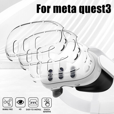 Carcasă de protecție pentru Meta Quest 3 Husă de protecție transparentă pentru căști VR Protecție frontală PC dur pentru Accesorii Meta Quest 3