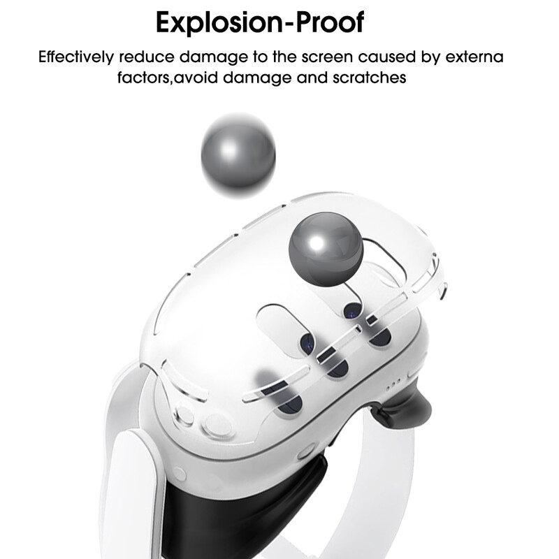 Védőtok a Meta Quest 3 átlátszó VR fejhallgató védőburkolatához, merev PC elülső védelem a Meta Quest 3 tartozékaihoz
