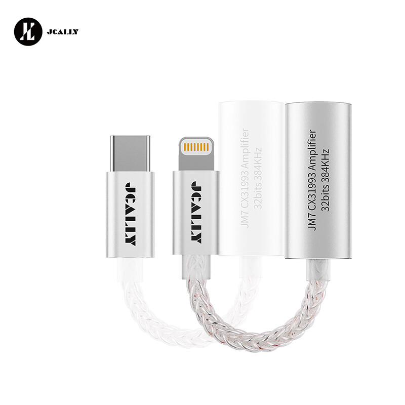 JCALLY JM7 USB TypeC/Lightning kuni 3,5 mm digitaalse helikaabli DAC CX31993 jaoks Androidi/Apple'i adapteri jaoks Dekodeerimisvõimendi 32bit/384KHz