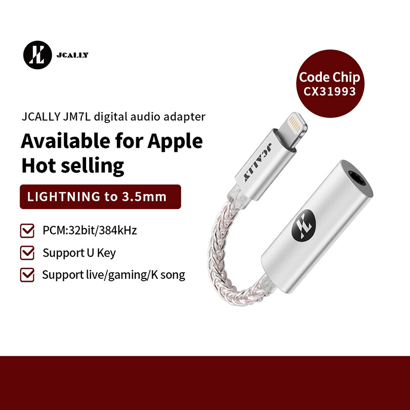 JCALLY JM7 USB TypeC/Lightning kuni 3,5 mm digitaalse helikaabli DAC CX31993 jaoks Androidi/Apple'i adapteri jaoks Dekodeerimisvõimendi 32bit/384KHz