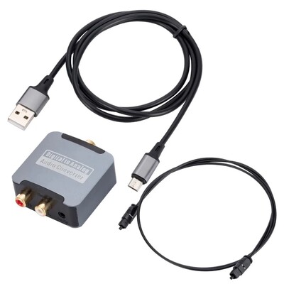 Digitālais uz analogo audio pārveidotājs 192KHz digitālais SPDIF optiskais uz analogo L/R RCA pārveidotājs Toslink optiskais uz 3,5 mm ligzdas adapteri