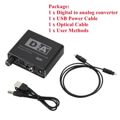 Grwibeou HiFi DAC Amp Convertor audio digital la analogic RCA 3,5 mm Amplificator pentru căști Toslink Ieșire optică coaxială dac 24 biți