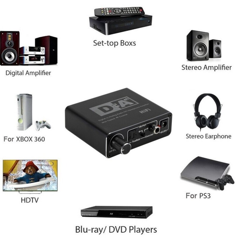 Grwibeou HiFi DAC Amp Convertor audio digital la analogic RCA 3,5 mm Amplificator pentru căști Toslink Ieșire optică coaxială dac 24 biți