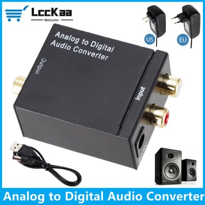 ADC Analogno digitalni audio konverter Analogno u optičko vlakno Koaksijalni signal ADC Spdif Stereo 3.5MM Jack 2*RCA Pojačalo Dekoder