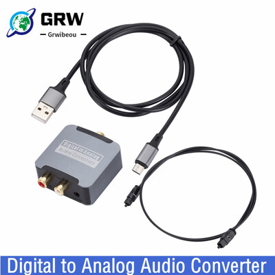 DAC digitális-analóg audio konverter optikai SPDIF Toslink koaxiális bemenet bal/jobb RCA 3,5 mm-es jack fejhallgató-erősítő kimenethez