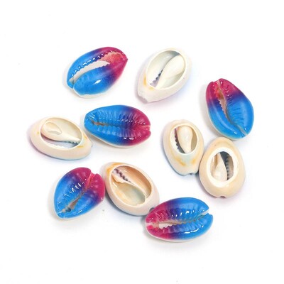 10-50 vnt Mišriomis spalvomis dažytų natūralių jūros kriauklių kriauklyčių karoliukai, skirti smėlio paplūdimio papuošalams gaminti „pasidaryk pats“ karolių apyrankių priedai