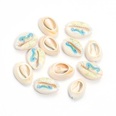 10-50 vnt Mišriomis spalvomis dažytų natūralių jūros kriauklių kriauklyčių karoliukai, skirti smėlio paplūdimio papuošalams gaminti „pasidaryk pats“ karolių apyrankių priedai