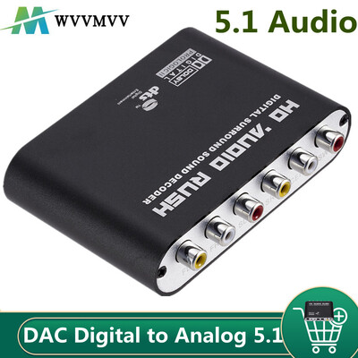 WVVMVV5.1 CH αποκωδικοποιητής ήχου SPDIF Coaxial to RCA DTS AC3 Οπτικός ψηφιακός ενισχυτής Αναλογικός ενισχυτής μετατροπής HD Audio Rush