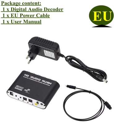 WVVMVV5.1 CH audio dekoder SPDIF Koaksijalni na RCA DTS AC3 Optičko digitalno pojačalo Analogno pretvaračko pojačalo HD Audio Rush