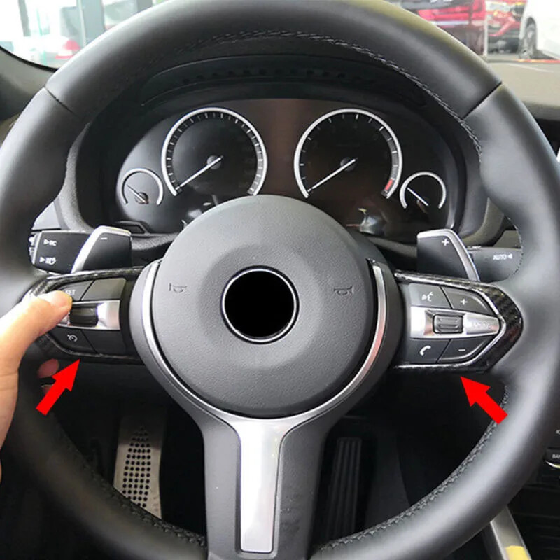 1 pāris oglekļa šķiedras stila automašīnas stūres rata apdares rāmis priekš BMW M3 M4 M5 jauns 1 3 sērijas X5M salona līstes 1 pāris oglekļa šķiedras