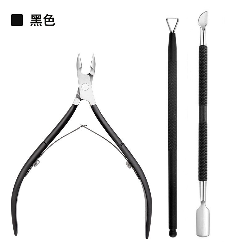 Specialus negyvos odos manikiūro žnyplių rinkinys 3 dalių nerūdijančio plieno negyvos odos žirklės su dviguba galvute plieno nagų dildinimo rinkinys