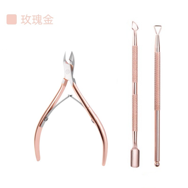 Specialus negyvos odos manikiūro žnyplių rinkinys 3 dalių nerūdijančio plieno negyvos odos žirklės su dviguba galvute plieno nagų dildinimo rinkinys