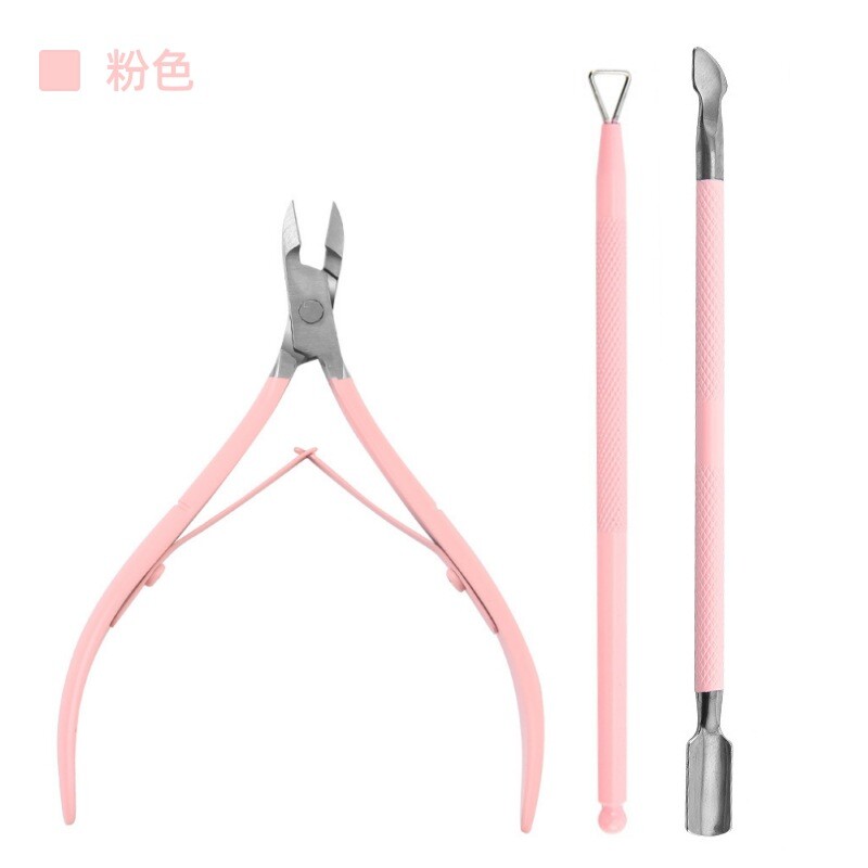 Specialus negyvos odos manikiūro žnyplių rinkinys 3 dalių nerūdijančio plieno negyvos odos žirklės su dviguba galvute plieno nagų dildinimo rinkinys