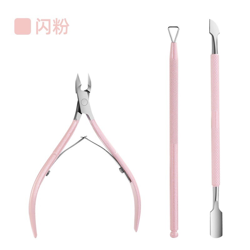 Specialus negyvos odos manikiūro žnyplių rinkinys 3 dalių nerūdijančio plieno negyvos odos žirklės su dviguba galvute plieno nagų dildinimo rinkinys
