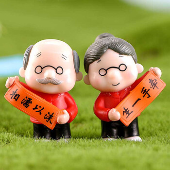 Creative Mini Couple Figures Grandma Grandpa Sweety Lovers Couple Lovers For Fairy Garden Figurines Μινιατούρα διακόσμηση σπιτιού