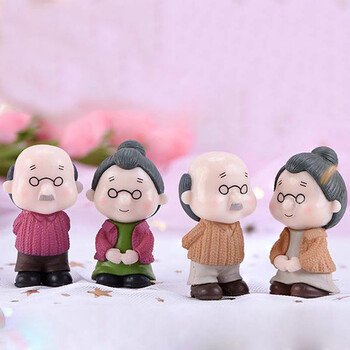 Creative Mini Couple Figures Grandma Grandpa Sweety Lovers Couple Lovers For Fairy Garden Figurines Μινιατούρα διακόσμηση σπιτιού