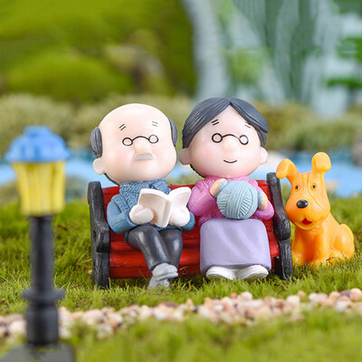 Kreativne mini figure parova Baka Djed Sweety Lovers Par Ornament za vilinske vrtne figurice Minijaturni ukras za dom