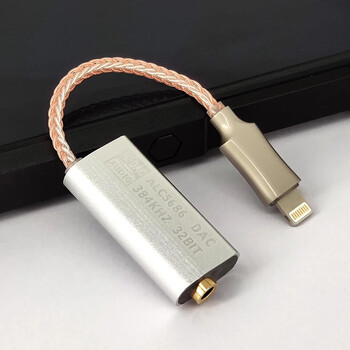 Xnyocn ALC5686 DAC Декодиране 3,5 mm HIFI Amp адаптер Кабел за слушалки Устройство Звуков усилвател 32 бита/384 KHz за iPhone IOS Lightning