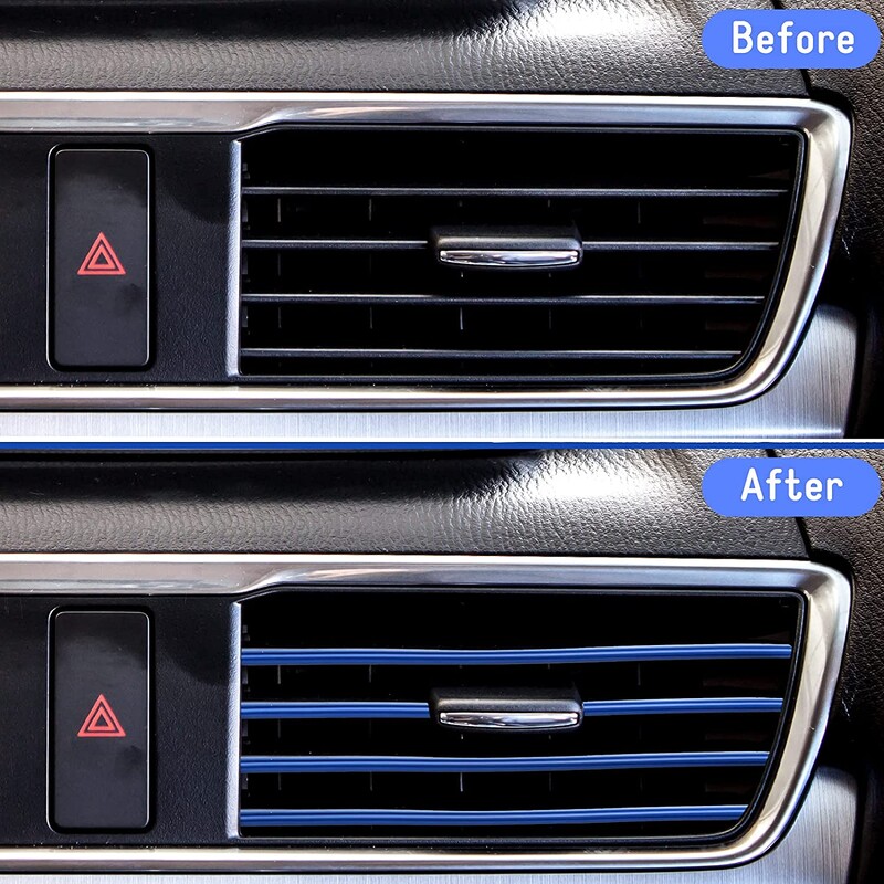 10 vnt. automobilio oro kondicionieriaus išleidimo anga Dekoratyviniai U formos chromo formavimo apdailos juostelės dekoro automatinio stiliaus priedai