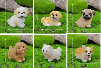Фигурки Миниатюри Симулирано куче корги Смола Микро пейзажни орнаменти за домашни декорации Декорация на стаи Аксесоари за настолен компютър