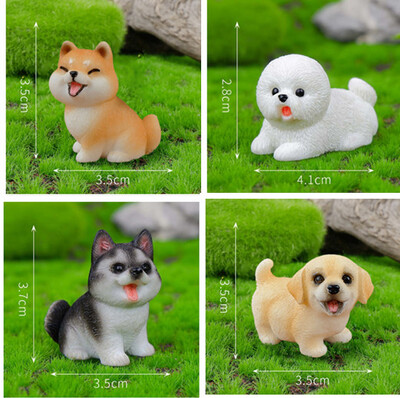 Фигурки Миниатюри Симулирано куче корги Смола Микро пейзажни орнаменти за домашни декорации Декорация на стаи Аксесоари за настолен компютър