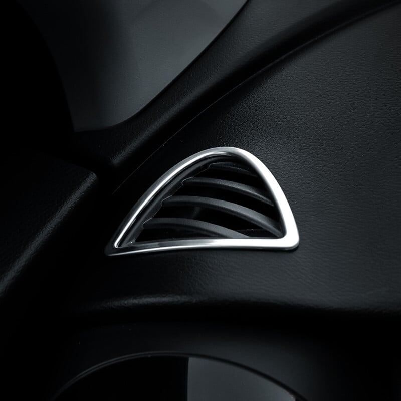 2 vnt. nerūdijančio plieno automobilio oro kondicionavimo oro kondicionavimo angos išleidimo angos rėmo dangtelio apdailos lipdukas, skirtas „Nissan Kicks 2017–2021“ priedams