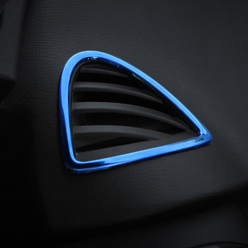 2 vnt. nerūdijančio plieno automobilio oro kondicionavimo oro kondicionavimo angos išleidimo angos rėmo dangtelio apdailos lipdukas, skirtas „Nissan Kicks 2017–2021“ priedams