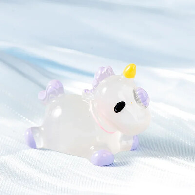 10 τμχ Mini Cartoon Unicorn Glow At Dark Miniatures Figurines Unicorns Kawaii Home Decor Φωτεινή Νεράιδα Αξεσουάρ κήπου