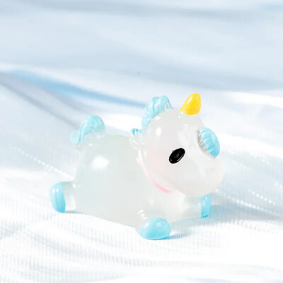 10 τμχ Mini Cartoon Unicorn Glow At Dark Miniatures Figurines Unicorns Kawaii Home Decor Φωτεινή Νεράιδα Αξεσουάρ κήπου
