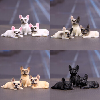 Kawaii French Bulldog Modern Figurine Desk Car Ornaments Q Version Сладък модел Миниатюри Детски играчки Home Decor Сувенир Подарък