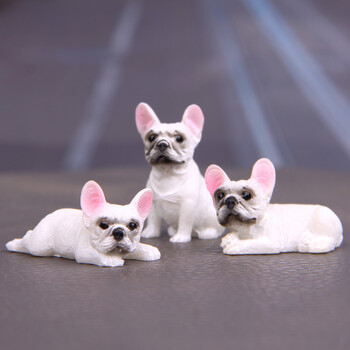 Kawaii French Bulldog Modern Figurine Desk Car Ornaments Q Version Сладък модел Миниатюри Детски играчки Home Decor Сувенир Подарък