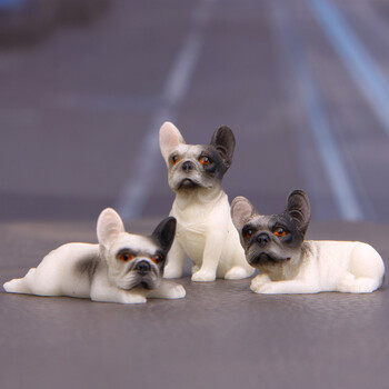 Kawaii French Bulldog Modern Figurine Desk Car Ornaments Q Version Сладък модел Миниатюри Детски играчки Home Decor Сувенир Подарък