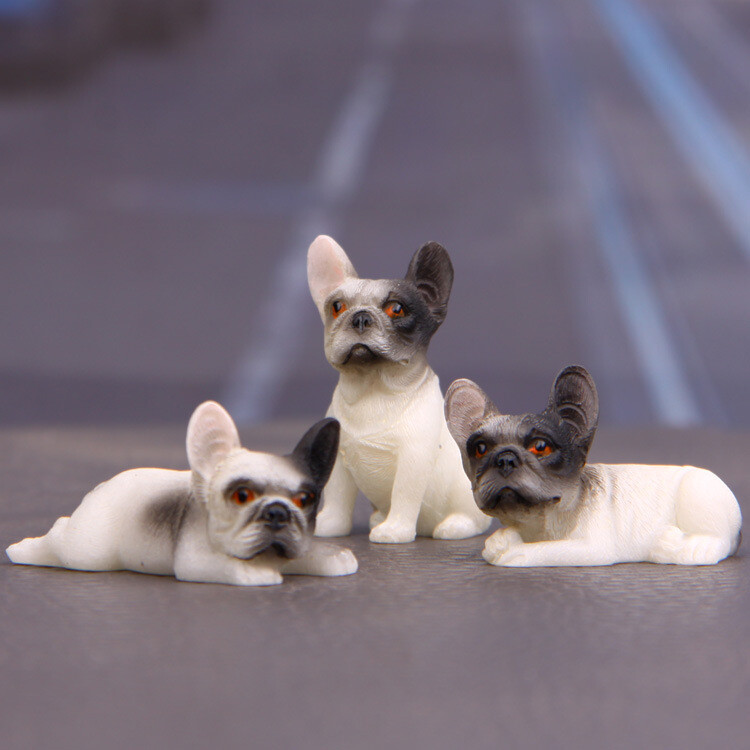Kawaii Francuski buldog Moderna figurica Stolni ukrasi za automobil Q verzija Slatki modeli Minijature Dječje igračke Kućni dekor Suvenir Poklon