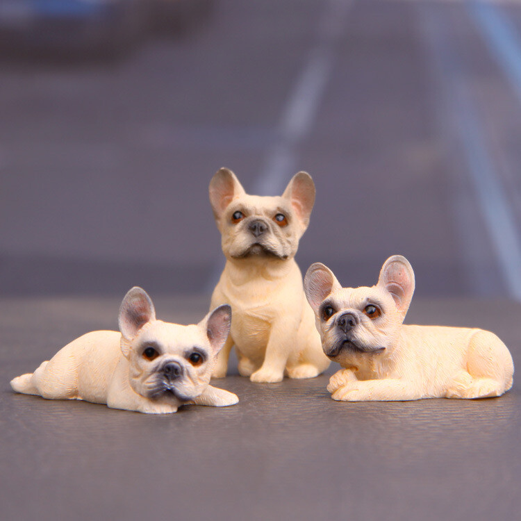 Kawaii Francuski buldog Moderna figurica Stolni ukrasi za automobil Q verzija Slatki modeli Minijature Dječje igračke Kućni dekor Suvenir Poklon