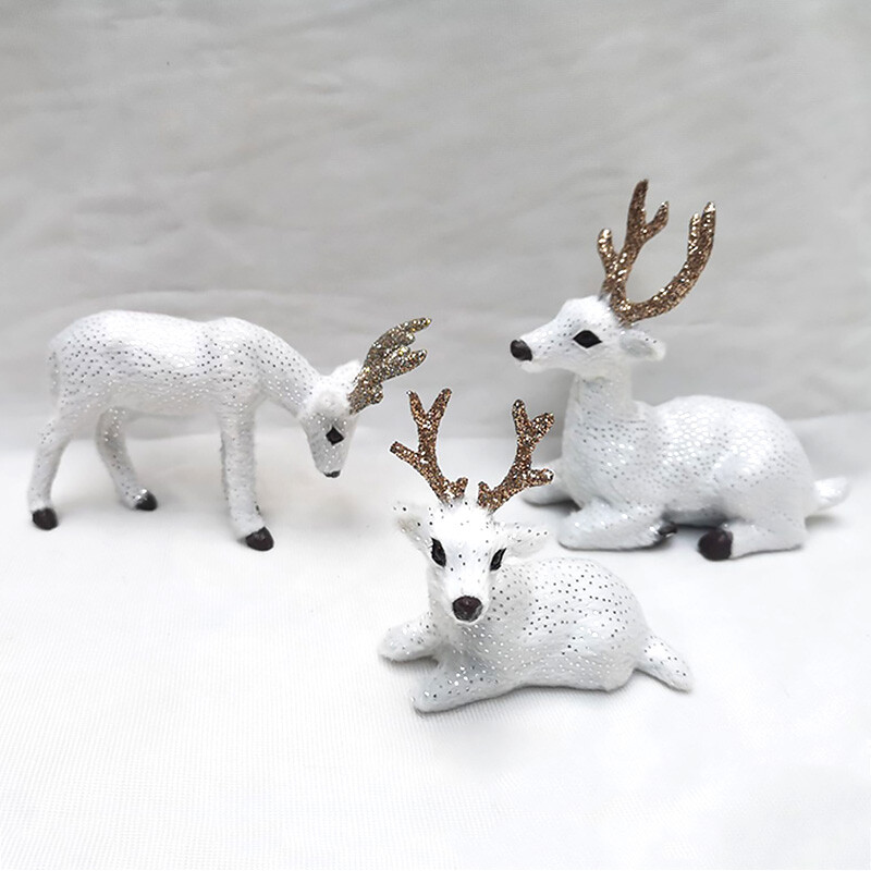 Симулация на малки елени Орнаменти Фигурки на бял елен Сика Елен Миниатюри Домашна градина Декорация на маса Занаяти Парти Подаръци за деца