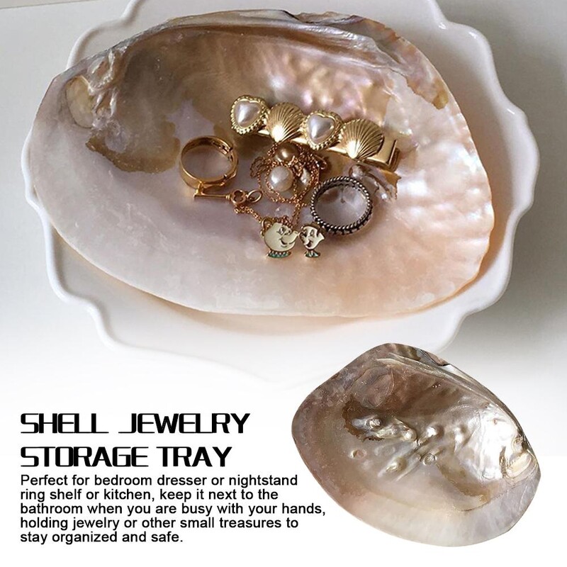 INS Korea Cochilie din sticlă Placă decorativă Depozitare bijuterii Placă de fundal foto Bijuterii Cochilie naturală mare pentru casă Recuzită nordică Q2E4