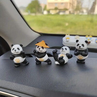 4Gb/komplekts Karikatūra Kung Fu Panda Automašīnu dekorēšana Populāras Rotaļlietas Suvenīri Pasaku Dārzs Miniatūras Darbības figūriņas Galda mājas dekors