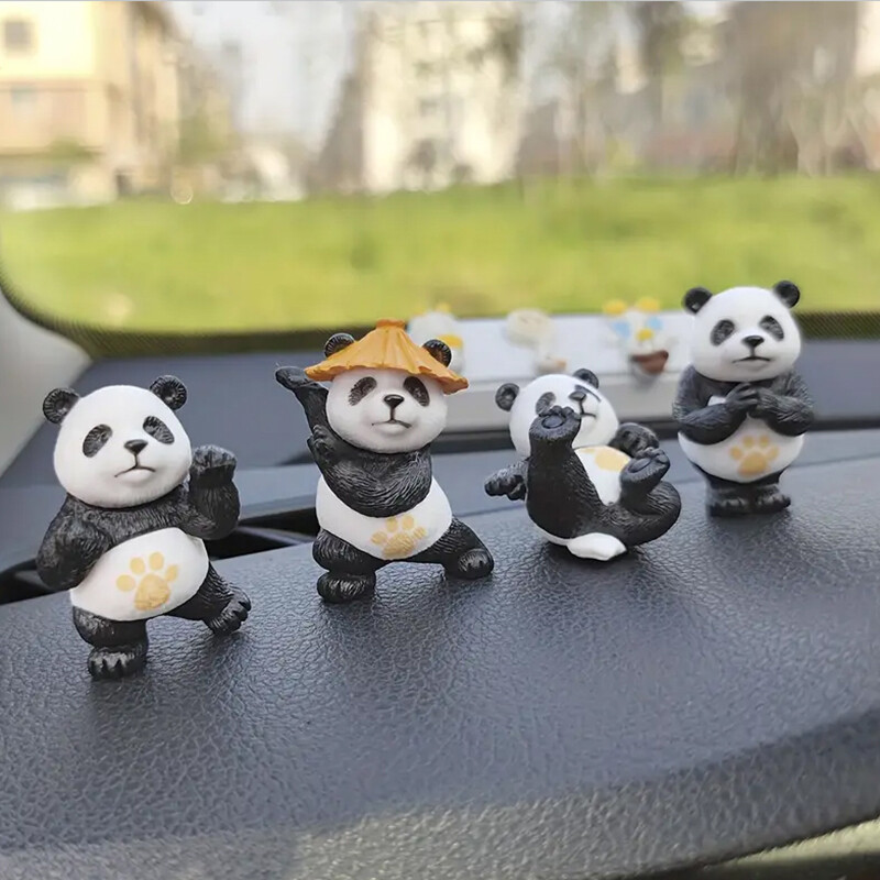 4 vnt./rinkinys Animacinis filmas Kung Fu Panda Automobilio apdaila Populiarūs žaislai Suvenyras Fėja Sodas Miniatiūros Veiksmo figūrėlės Stalinio kompiuterio namų dekoras
