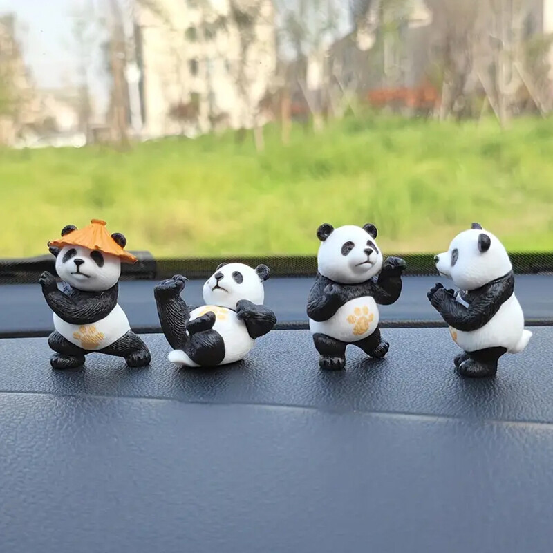 4 vnt./rinkinys Animacinis filmas Kung Fu Panda Automobilio apdaila Populiarūs žaislai Suvenyras Fėja Sodas Miniatiūros Veiksmo figūrėlės Stalinio kompiuterio namų dekoras