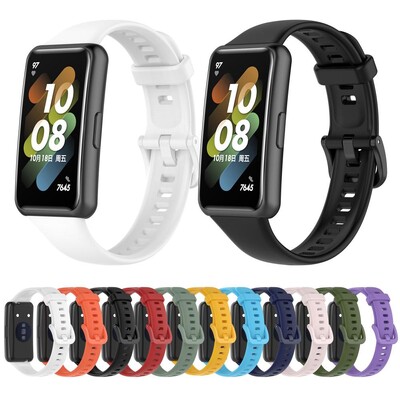 Divat karkötő óraszíj Csere lélegző csuklópánt szilikon szíj puha óraszíj Huawei Band 7-hez