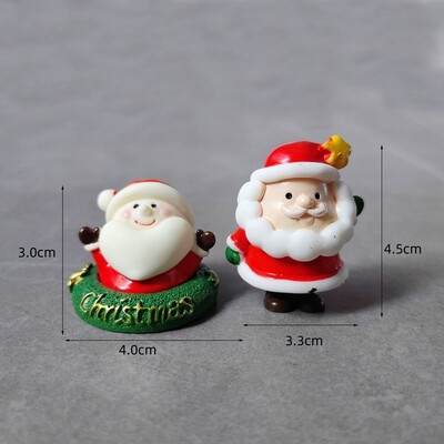2 bucăți Moș Crăciun Om de Zăpadă Decor pentru Crăciun Acasă Artizanat din rășină Figurină în miniatură Bonsai Microlandscape Decor de grădină cu zâne