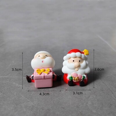 2 bucăți Moș Crăciun Om de Zăpadă Decor pentru Crăciun Acasă Artizanat din rășină Figurină în miniatură Bonsai Microlandscape Decor de grădină cu zâne