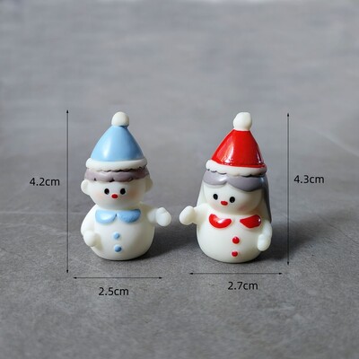 2 bucăți Moș Crăciun Om de Zăpadă Decor pentru Crăciun Acasă Artizanat din rășină Figurină în miniatură Bonsai Microlandscape Decor de grădină cu zâne