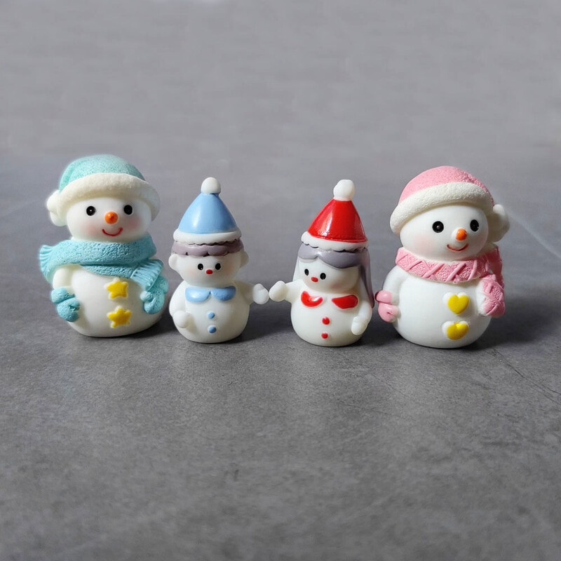 2 bucăți Moș Crăciun Om de Zăpadă Decor pentru Crăciun Acasă Artizanat din rășină Figurină în miniatură Bonsai Microlandscape Decor de grădină cu zâne