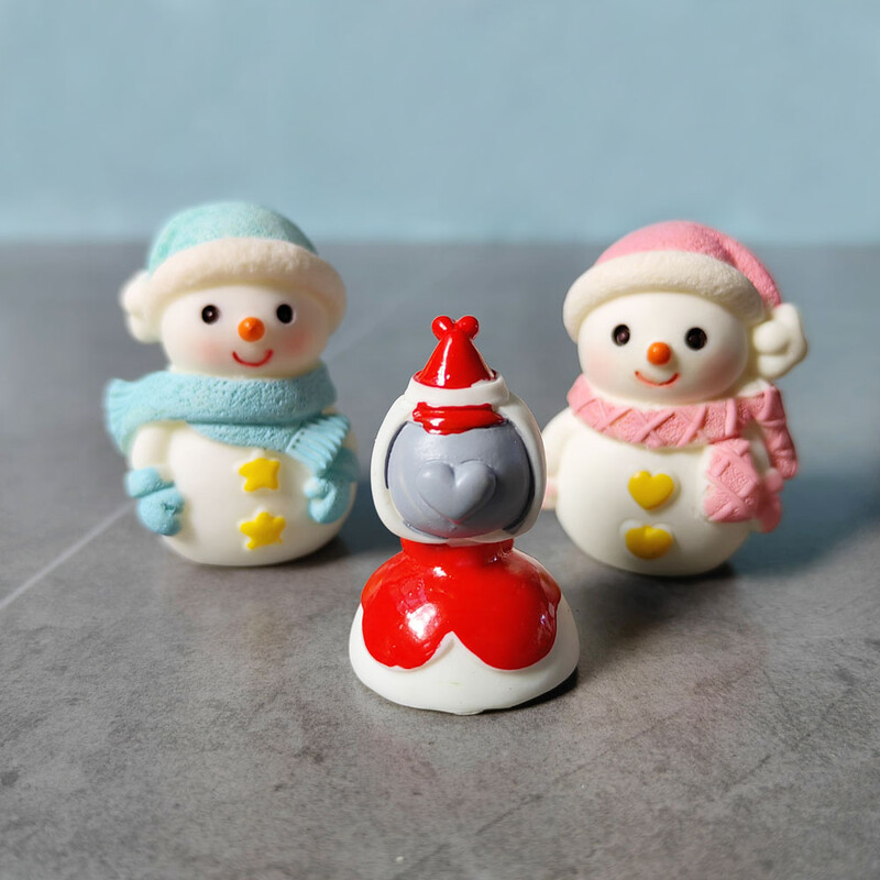 2 bucăți Moș Crăciun Om de Zăpadă Decor pentru Crăciun Acasă Artizanat din rășină Figurină în miniatură Bonsai Microlandscape Decor de grădină cu zâne