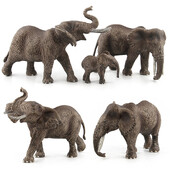 Mini sloní model divokého afrického mužského slona miniatúry figúrka simulácia zvieracej víly domček pre bábiky ozdoba na stôl domáce dekorácie
