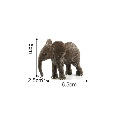 Mini sloní model divokého afrického mužského slona miniatúry figúrka simulácia zvieracej víly domček pre bábiky ozdoba na stôl domáce dekorácie